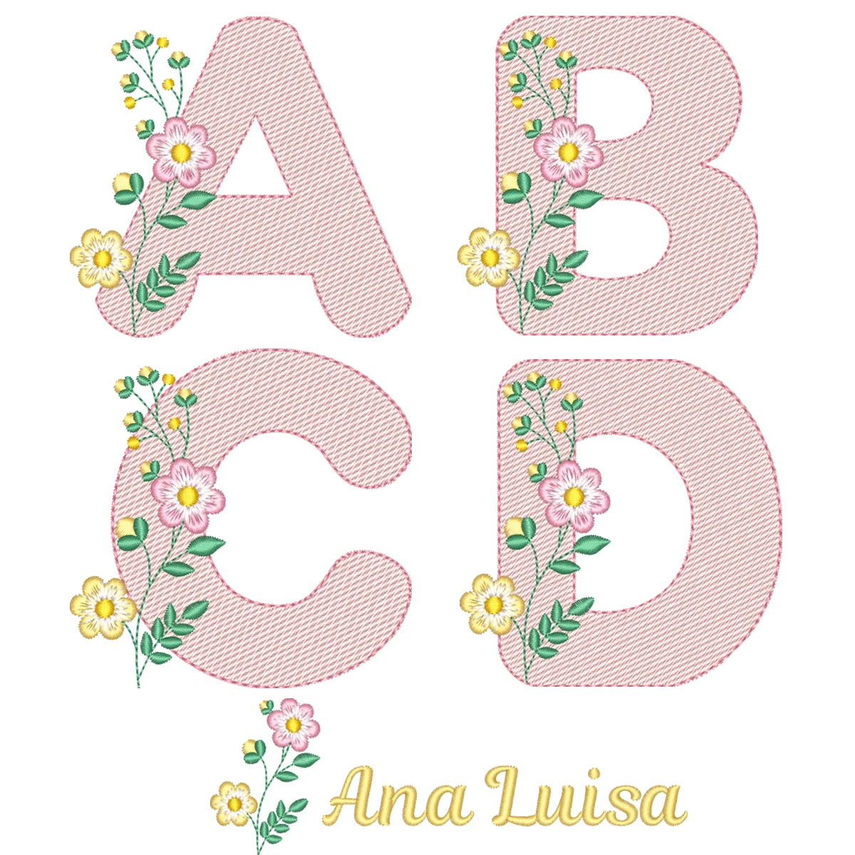 Foto principal da Coleção Pacote de Matrizes Alfabeto Floral - 24 Matrizes - Combo Exclusivo